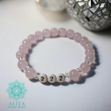 222 Angyalszám karkötő – rózsakvarc és Hegyikristály