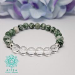 Mérleg csillagjegy karkötő- jade-hegyikristály