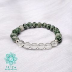 Mérleg csillagjegy karkötő- jade-hegyikristály