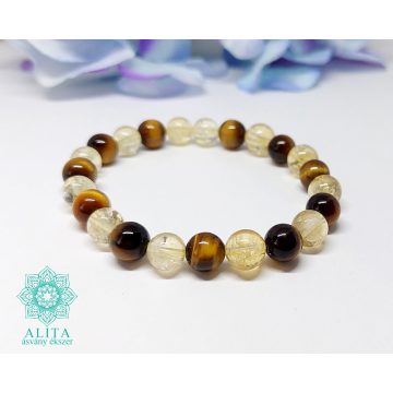 Üzleti siker tigrisszem-citrin 8 mm-s ásvány karkötő
