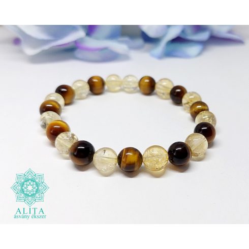Üzleti siker tigrisszem-citrin 8 mm-s ásvány karkötő