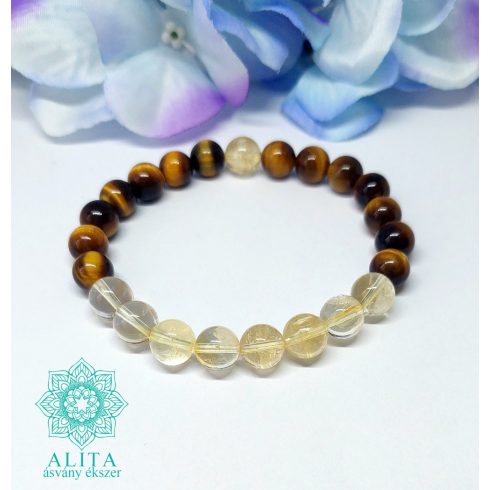 Üzleti siker tigrisszem-citrin 8 mm-s ásvány karkötő