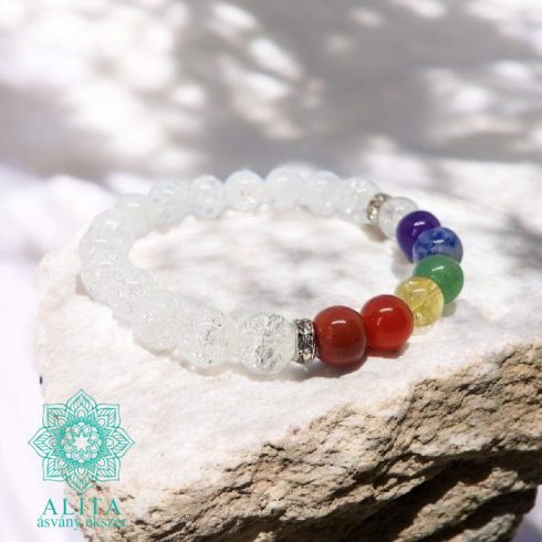 Roppantott hegyikristály 7 csakra karkötő 