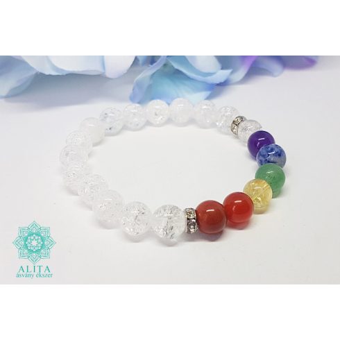 Roppantott hegyikristály 7 csakra karkötő 