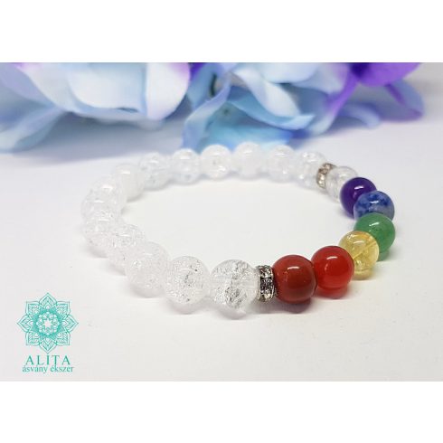 Roppantott hegyikristály 7 csakra karkötő 