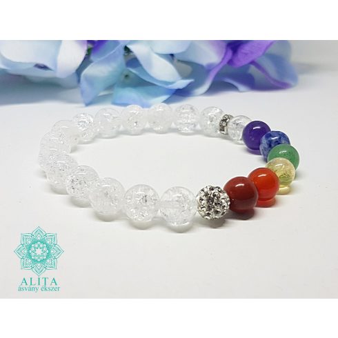 Roppantott hegyikristály 7 csakra karkötő 
