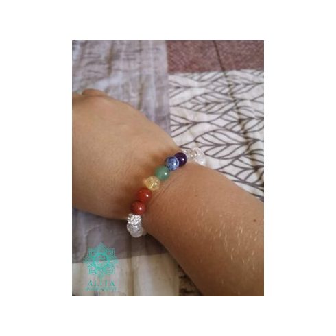 Roppantott hegyikristály 7 csakra karkötő 