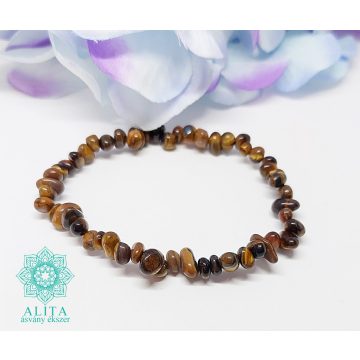 Tigrisszem szemcse ásvány karkötő