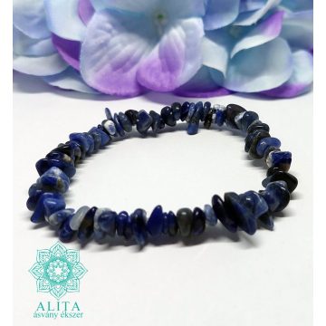 Szodalit szemcse ásvány karkötő