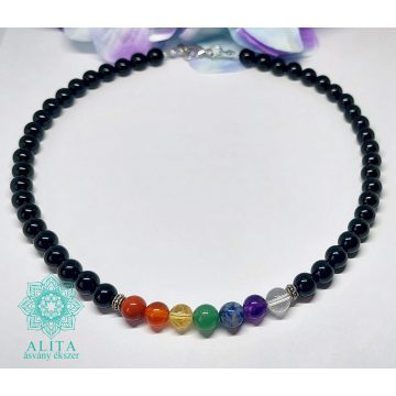 Hét csakra ónix ásvány nyaklánc