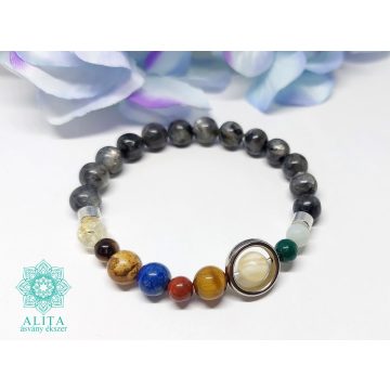 Naprendszer ( univezum ) bolygó ásvány karkötő