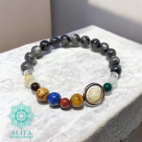 Naprendszer ( univezum ) bolygó ásvány karkötő