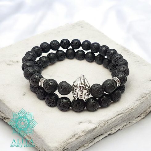 Lávakő páros ásvány karkötő 