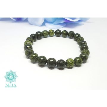 Nemesszerpentin 8 mm ásvány karkötő 
