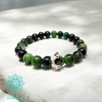 Zoizit-rubin ásvány karkötő