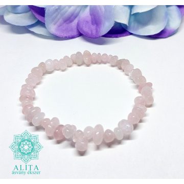 Rózsakvarc szemcse ásvány karkötő