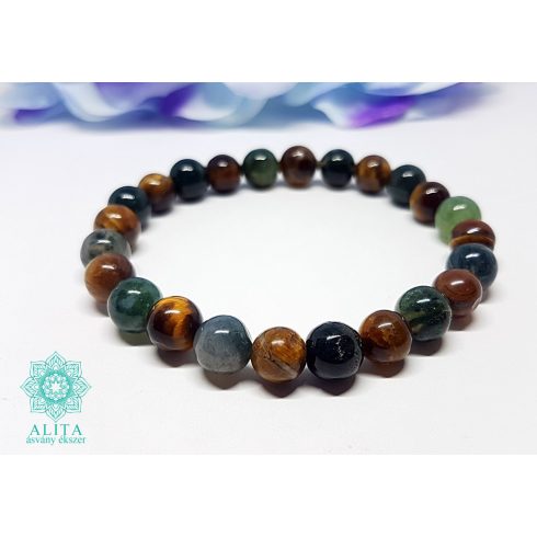 Skorpió csillagjegy karkötő- tigrisszem-achát