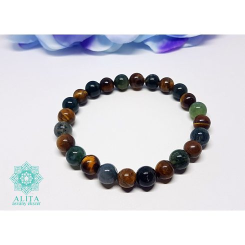 Skorpió csillagjegy karkötő- tigrisszem-achát