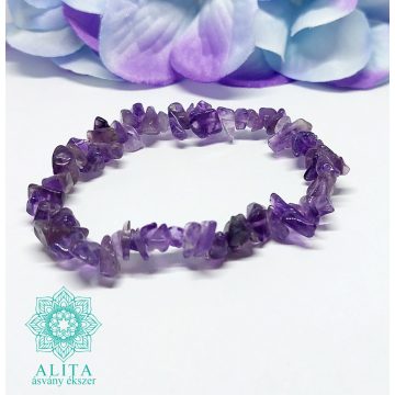 Ametiszt szemcse ásvány karkötő