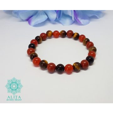 Oroszlán csillagjegy karkötő-karneol-tigrisszem