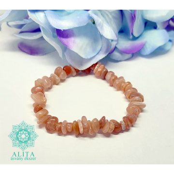 Barna ( barack ) holdkő szemcse ásvány karkötő