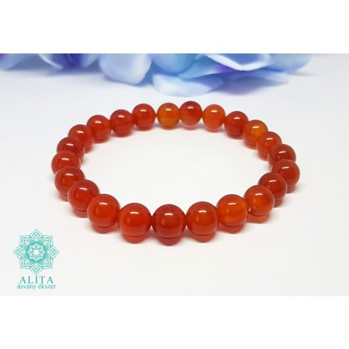 Karneol 8 mm ásvány karkötő
