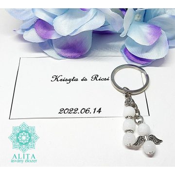 Esküvői köszönetajándék kulcstartó