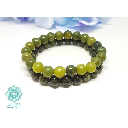 Jade - szerpentin karkötő szett