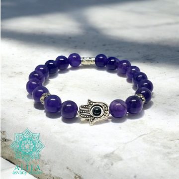 Ametiszt ásvány karkötő