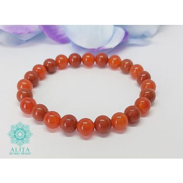 Karneol-vörös jáspis ásvány karkötő 