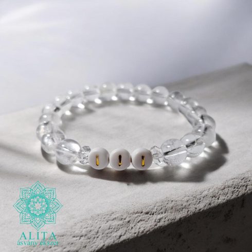 111 Angyalszám karkötő – hegyikristály