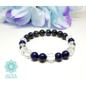   Oroszlán csillagjegy karkötő- lapis-hegyikristály-szodalit