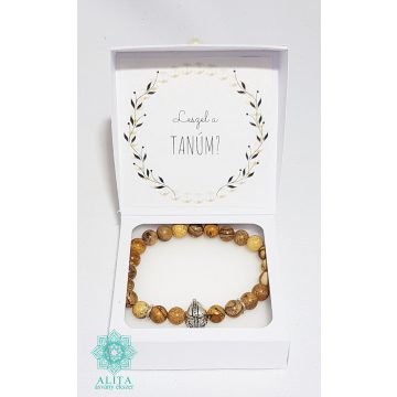 Tanú felkérő képjáspis ásvány karkötő