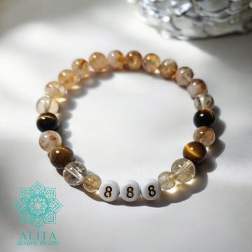 888 Angyalszám karkötő – tigrisszem és citrin