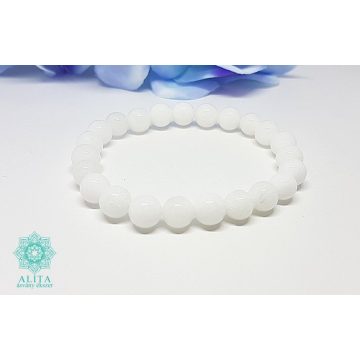 Tejkvarc 8 mm ásvány karkötő