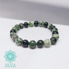 Moha achát-jade -bika csillagjegy ásvány karkötő 8 mm