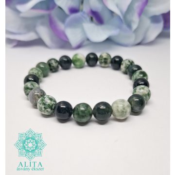 Moha achát-jade -bika csillagjegy ásvány karkötő 8 mm