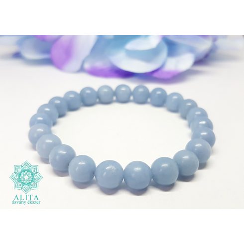 Angelit-angyali ásvány karkötő 8 mm