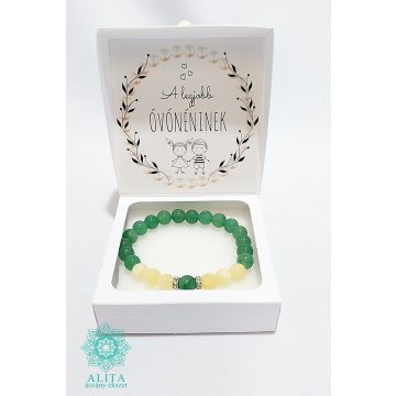   A legjobb óvónéninek aventurin- narancs kalcit ásvány karkötő