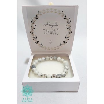 A legjobb tanárnő howlit-hematit ásvány karkötő