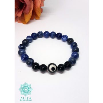 Dzi köves szodalit ásvány karkötő